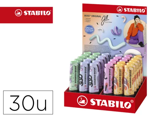 Marcador Fluorescente Stabilo Boss Original Pastel by ju Schnee Expositor de 30 Unidades Cores Sortidas
