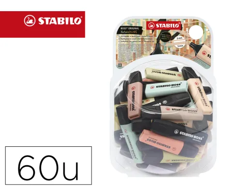 Marcador Fluorescente Stabilo Boss Pastel 70 Nature Colors Boiao de 60 Unidades Cores Sortidas