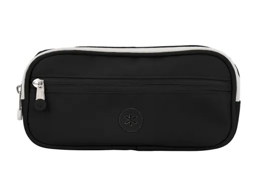 Estojo Escolar Antartik 3 Compartimentos Complemento da Mochila Cor Preto 100x60x220 mm