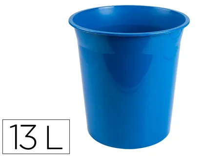 Cesto Plástico Q-Connect Azul Opaco 13 Litros