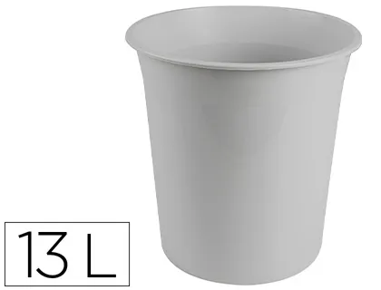 Cesto Plástico Q-Connect Cinza Opaco 13 Litros