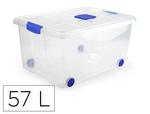 Caixa de Armazenagem Plasticforte Nº 5 Transparente com Tampa Capacidade 57 L