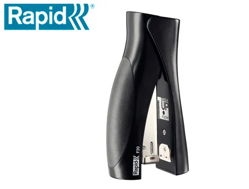 Agrafador Rapid Vertical Ultimate F20 Plástico Capacidade 20 Folhas Usa Agrafes 24/6 e 26/6 Cor Preto