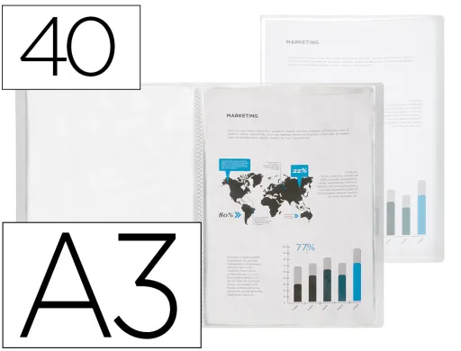 Capa Catalogo Liderpapel 40 Bolsas Polipropileno Din a3 Transparente Translucido