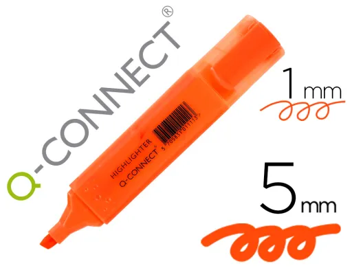 Marcador Fluorescente Q-Connect de Ponta Biselada Laranja