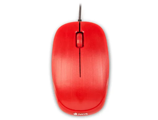 Rato Ngs Wired Flame Óptico Con Cable 1000 Dpi Ambidiestros USB Color Rojo