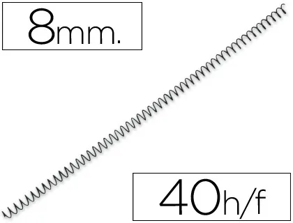 Espiral Metalico Yosan Preto Passo 64 5:1 8 mm Calibre 1,00mm