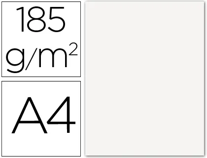 Cartolina Guarro Din A4 Branco 185 gr Pack de 50 Folhas
