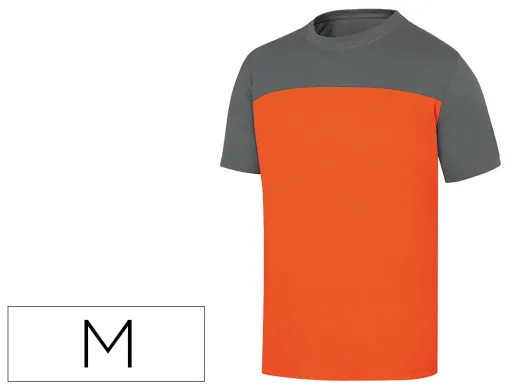 T-Shirt de Algodao Deltaplus Cor Cinza Laranja Tamanho m