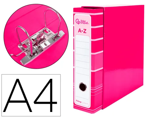 Pasta de Arquivo de Alavanca Filing System Cartão Forrado Din A4 com Caixa Rosa