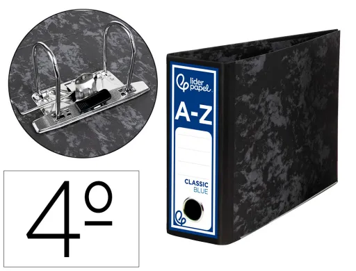 Pasta de Arquivo Classic Blue Cartão Forrado ao Baixo Gaspeada Preta
