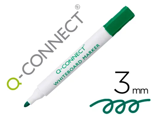 Marcador Q-Connect Quadro Branco Verde Ponta Redonda 3.0 mm