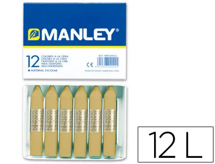 Lápis de Cera Manley Unicolor Terra Sombra Natural N? 67 Caixa de 12