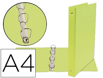 Pasta de 4 Argolas 25 mm Mistos Din A4 Cartão Forrado Pvc Verde