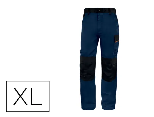 Calças Deltaplus com Cintura Ajustavel e 5 Bolsos Cor Azul Laranja Tamanho xl