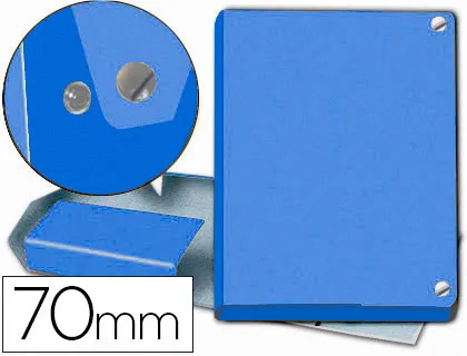 Pasta de Projetos Pardo Folio Lombada 70 mm Cartão Forrado Azul com Fecho