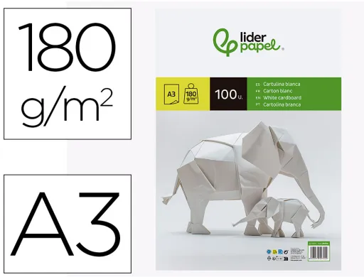 Cartolina 180 gr 100 Folhas Din A3 Branco