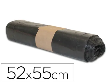 Saco de Lixo Domestico Preto 52x55cm Galga 70 Rolo de 20 Unidades