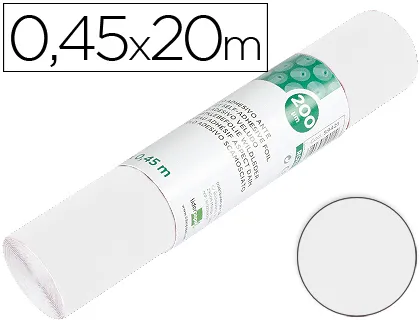 Rolo Adesivo Unicolor Branco Brilho Rolo de 0,45 X 20 mt