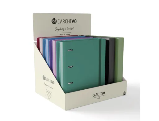 Capa Carchivo 360 Style+Soft 4 Argolas 20 mm pp Rígido Foam a4 com Elástico Expositor 10 Unidades