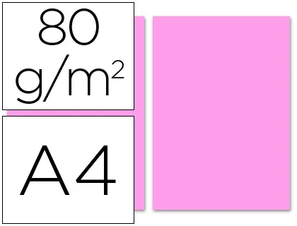 Papel de Cor Din A4 Pack 100 Folhas Rosa