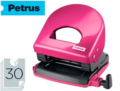 Furador Petrus 62 Wow Fucsia Metalizado Capacidade 30 Folhas