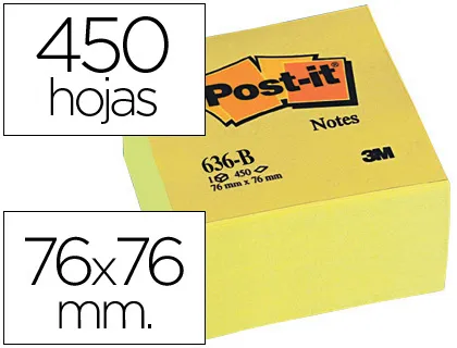 Bloco de Notas Adesivas Post-it 76 X 76 X 45 mm