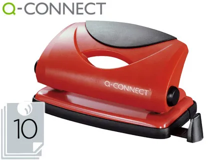 Furador Q-Connect Capacidade 10 Folhas Vermelho