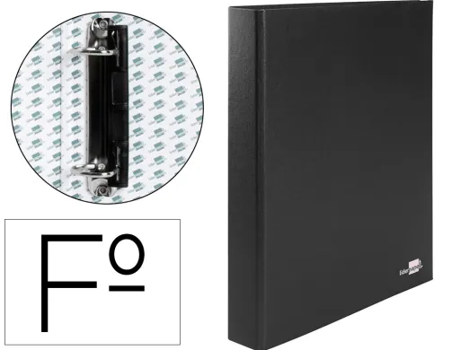 Capa de Argolas Paper Coat Forro Pvc 2 Argolas 25 mm Preto