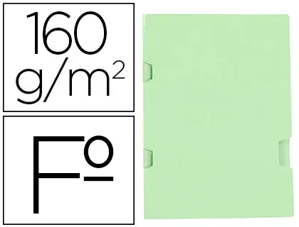 Classificador Folio Verde 3 Pestanas Plastificada 160 gr