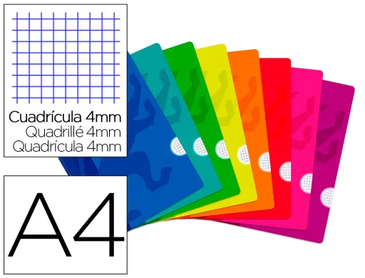 Caderno Escolar Agrafado Oxford Capa Flexível Optik Paper Openflex 48 Folhas 90 gr Din A4 Quadricula 4 mm Cores Sortidas