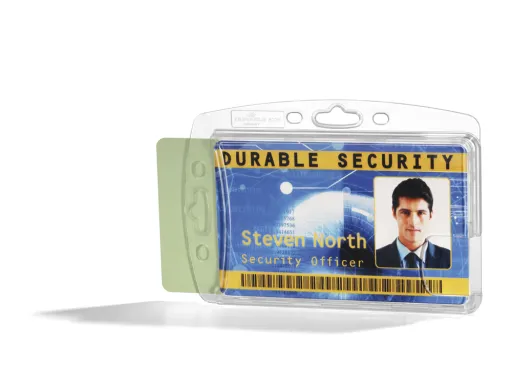 Identificador Durable Poliestireno Rigido para 2 Cartoes Vertical/Horizontal 54x87 mm