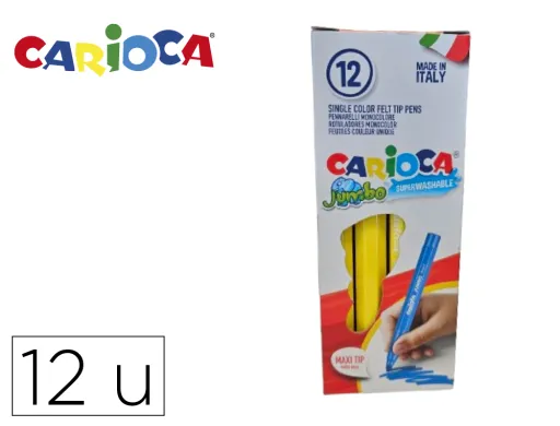 Marcador Carioca Jumbo Ponta Grossa 6 mm Lavavel Cor Amarelo