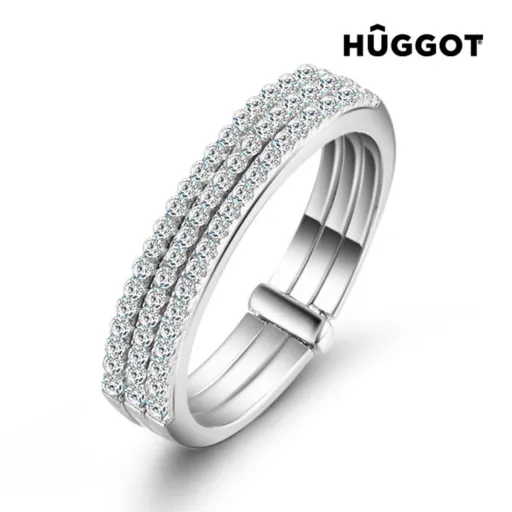 Anel de Prata Esterlina 925 com Zircónio Cúbico Three Hûggot