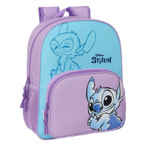 Mochila Escolar Lilo & Stitch Sweet Azul Lilás 32 x 38 x 12 cm