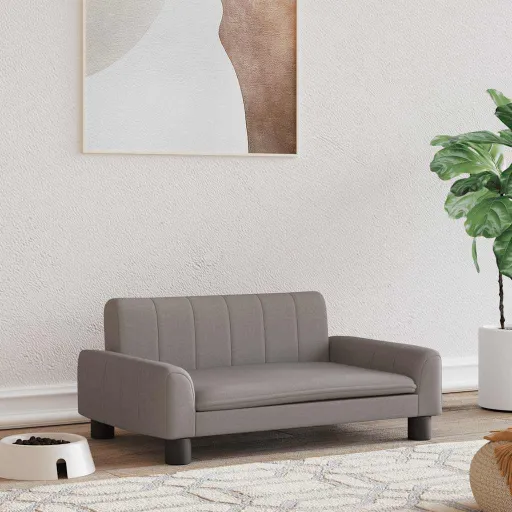 Cama para Cães 70x45x30 cm Tecido Cinzento-Acastanhado