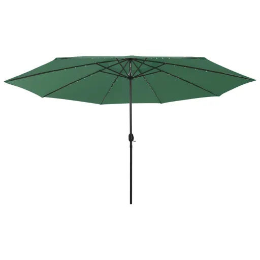 Guarda-Sol de Jardim com Luzes LED 400 cm Verde