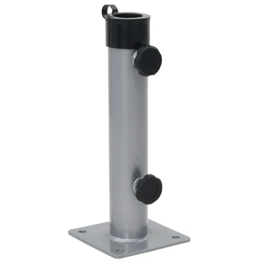 Base de Guarda-Sol para Poste de Ø38/48 mm Aço Prateado