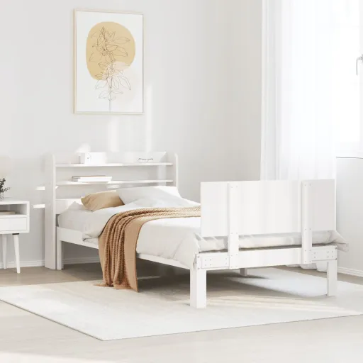 Estrutura Cama c/ Cabeceira Sem Colchão 90x190 cm Branco
