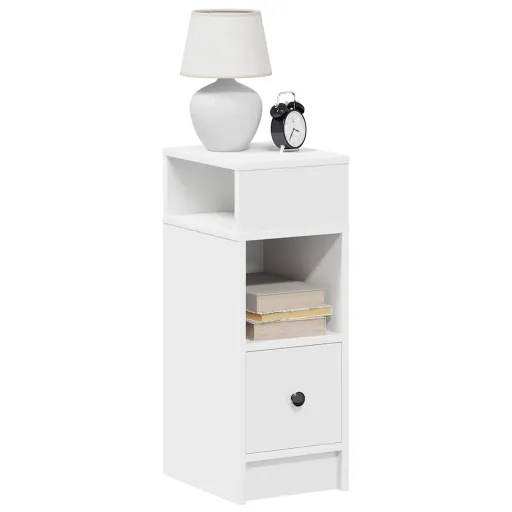 Mesa de Cabeceira com Gaveta 25x31x66 cm Branco