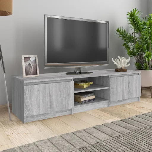 Móvel de TV 140x40x35,5 cm Derivados de Madeira Cinzento Sonoma