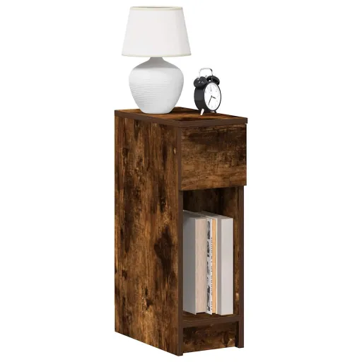 Mesa de Cabeceira com Gaveta 20x36x60 cm Carvalho Fumado