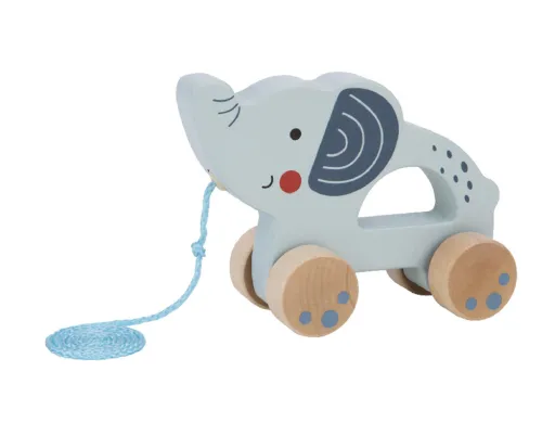 Jogo Infantil Imaginovo Madeira Elefante para Arrastar com Rodas +12 Meses 13,4x10x5,4cm
