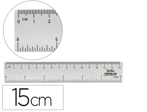 Regua Plastico Cristal Liderpapel Transparente 15 cm