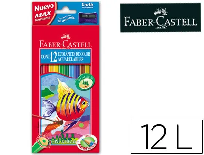 Lápis de Cores Faber-Castell Aguarelaveis C/ 12 Sortidos