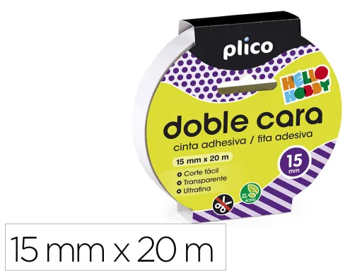 Fita Adesiva Plico Dupla Face 15mmx20mt