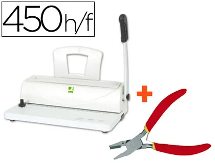 Encadernadora Q-Connect para Espiral Metálica Perfura 10 Folhas Formato Din A4 Encaderna Ate 450 Folhas