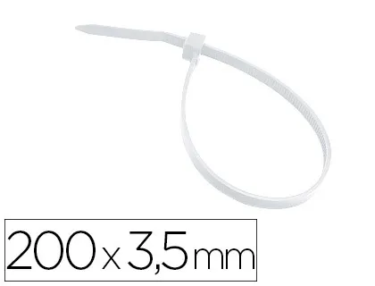 Abracadeira 3m para Interior Branco 200x3,5 mm Bolsa de 100 Unidades