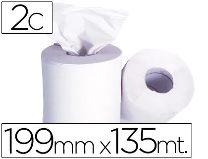 Rolo de Papel Seca-Maos,199 mm X135 mt - Mandril 76 Diametro 197 mm