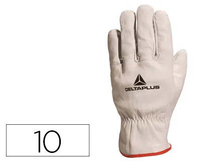 Luvas Deltaplus Pele de Vaca Cor Cinza Tamanho 10